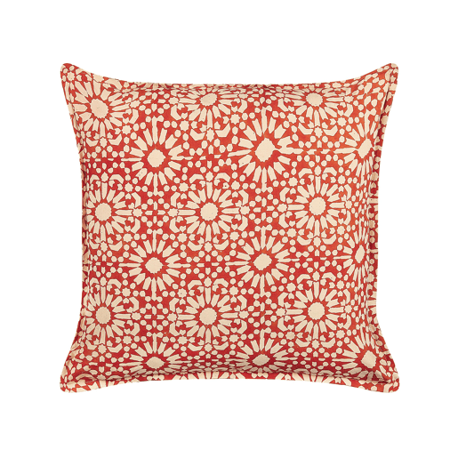 Conjunto de 2 almofadas decorativas CEIBA Algodão 45 x 45 cm Vermelho Padrão geométrico