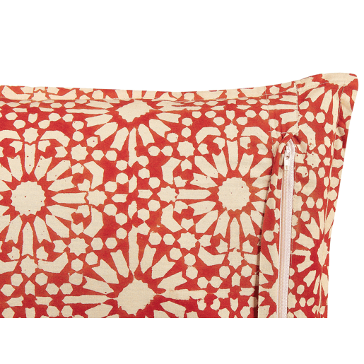 Conjunto de 2 almofadas decorativas CEIBA Algodão 45 x 45 cm Vermelho Padrão geométrico