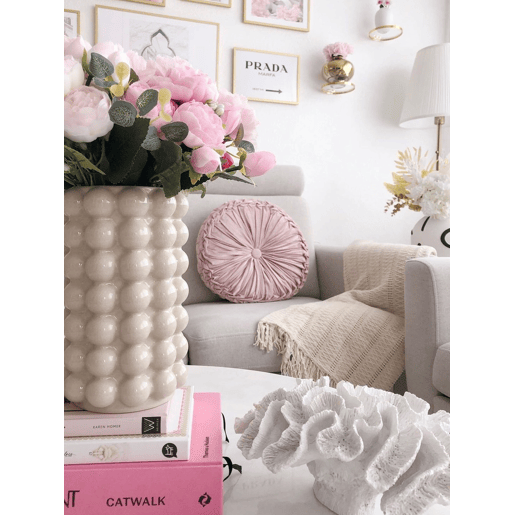 Almofada decorativa UDALA 40 x 40 cm Rosa Sólido
