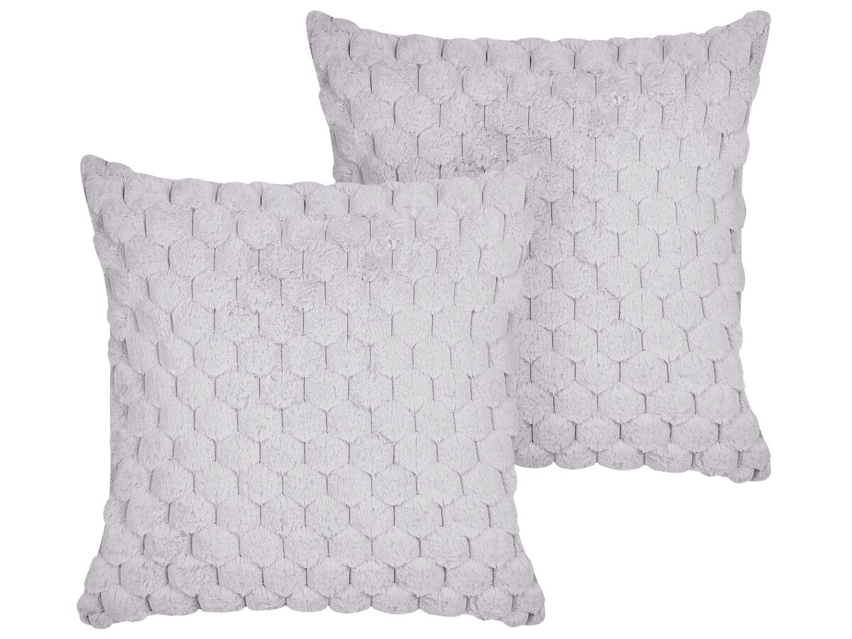 Beliani Cojín decorativo PURSLANE 43x43 Gris Claro