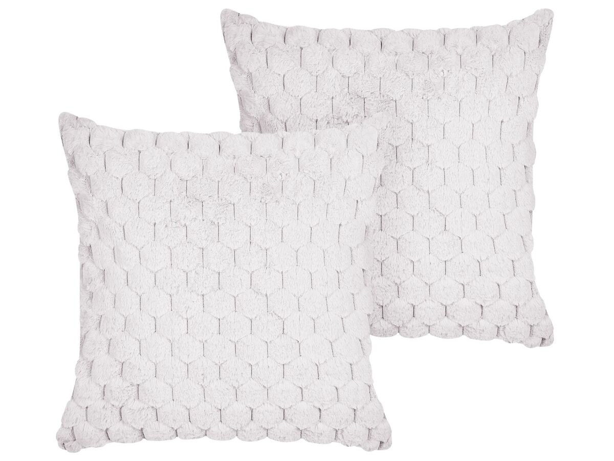 Beliani Cojín decorativo PURSLANE 43x43 Blanco/ Beige