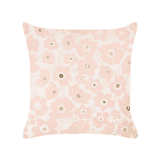 Conjunto de 2 almofadas decorativas TRITELEIA Veludo 45 x 45 cm Rosa Padrão floral
