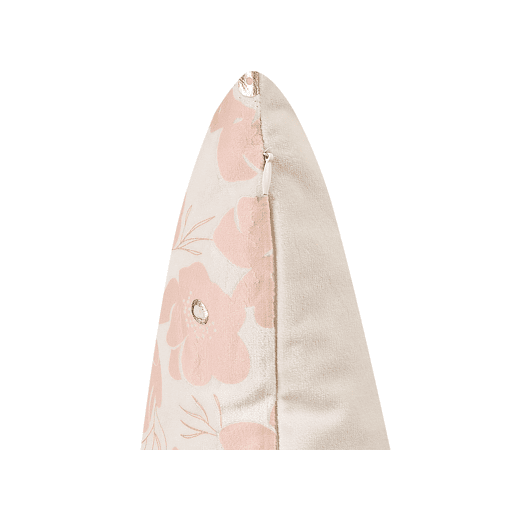 Conjunto de 2 almofadas decorativas TRITELEIA Veludo 45 x 45 cm Rosa Padrão floral