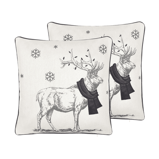 Conjunto de 2 almofadas decorativas SVEN 45 x 45 cm Preto Padrão natalicio
