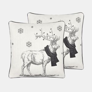 Conjunto de 2 almofadas decorativas SVEN 45 x 45 cm Preto Padrão natalicio