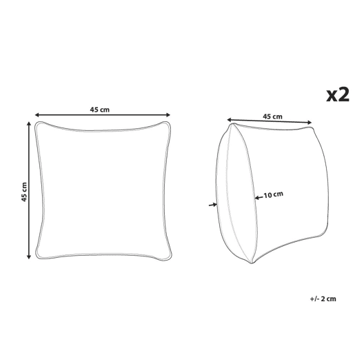 Conjunto de 2 almofadas decorativas SVEN 45 x 45 cm Preto Padrão natalicio