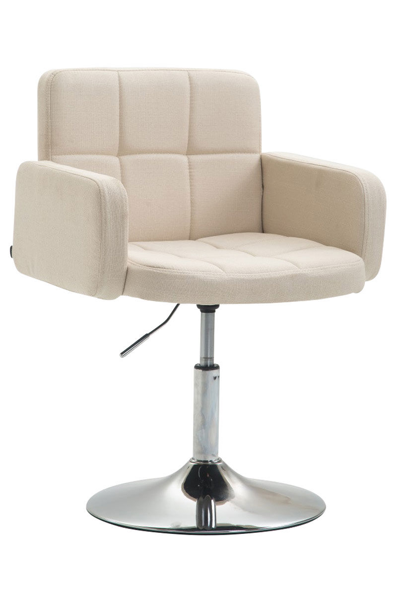 Silla lounge los angeles en tela crema 48x58x80 cm
