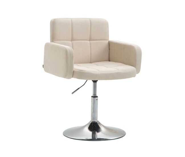 Silla lounge los angeles en tela crema 48x58x80 cm