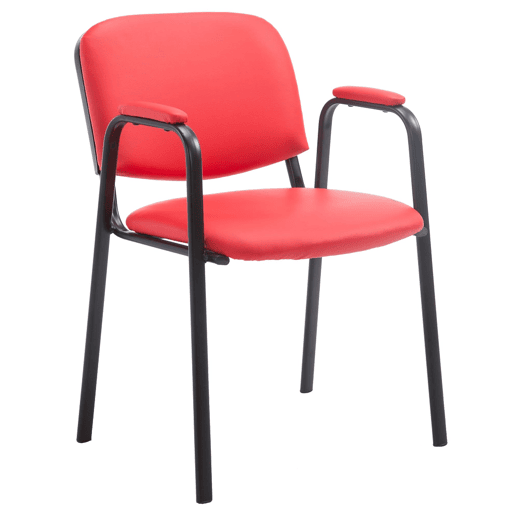 Silla apilable Ken Pro de polipiel Simil cuero Rojo 55X53X79 cm