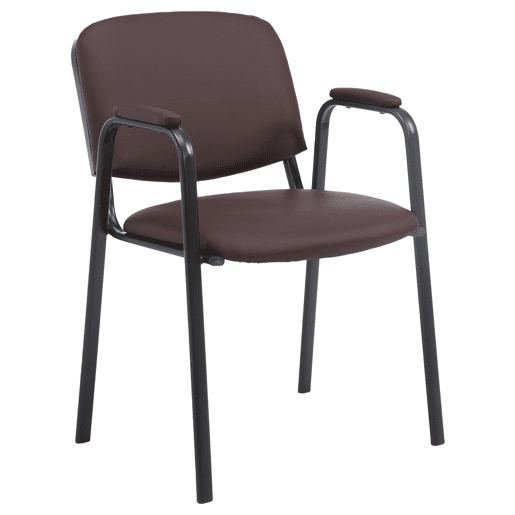 Silla apilable Ken Pro de polipiel Simil cuero Marrón 55X53X79 cm