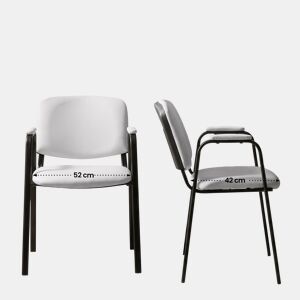 Silla apilable Ken Pro de polipiel Simil cuero Blanco 55X53X79 cm