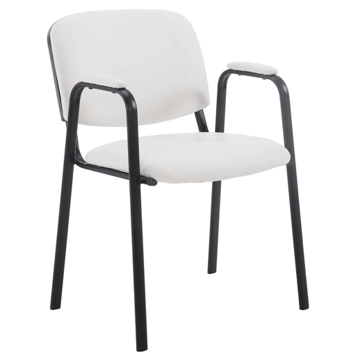 Silla apilable Ken Pro de polipiel Simil cuero Blanco 55X53X79 cm