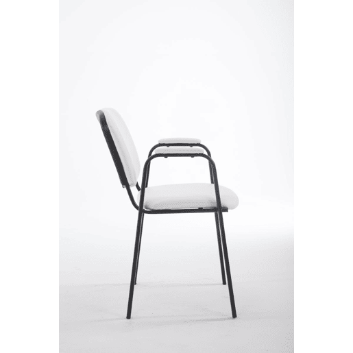 Silla apilable Ken Pro de polipiel Simil cuero Blanco 55X53X79 cm
