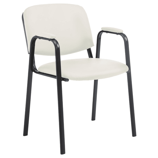 Silla apilable Ken Pro de polipiel Simil cuero Crema 55X53X79 cm