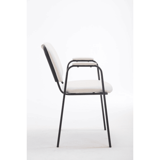 Silla apilable Ken Pro de polipiel Simil cuero Crema 55X53X79 cm