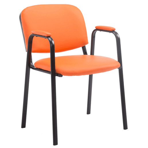 Silla apilable Ken Pro de polipiel Simil cuero Naranja 55X53X79 cm