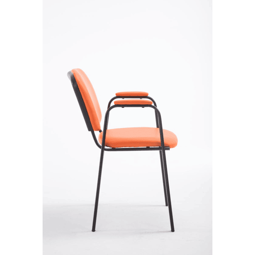 Silla apilable Ken Pro de polipiel Simil cuero Naranja 55X53X79 cm