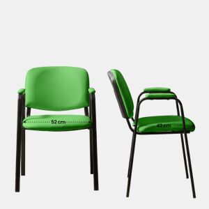 Silla apilable Ken Pro de polipiel Simil cuero Verde 55X53X79 cm