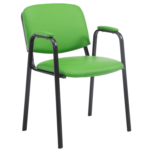 Silla apilable Ken Pro de polipiel Simil cuero Verde 55X53X79 cm