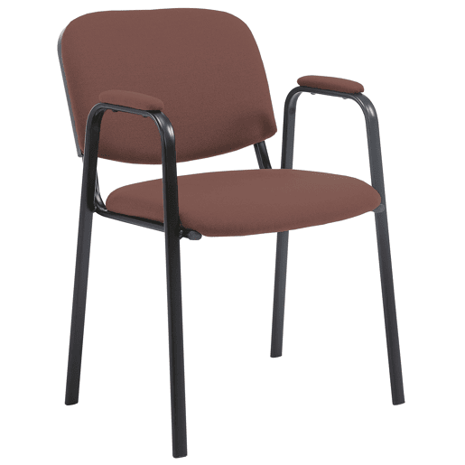 Silla Apilable de Conferencia Ken Pro de Tela Marrón 55X53X79 cm