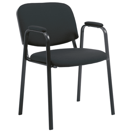 Silla Apilable de Conferencia Ken Pro de Tela Negro 55X53X79 cm