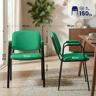 Silla Apilable de Conferencia Ken Pro de Tela Verde 55X53X79 cm