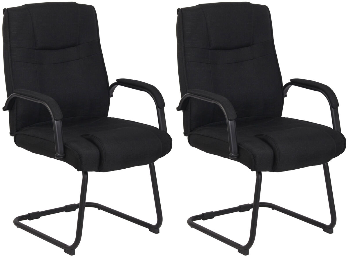 Set de 2 sillas cantilever xxl attila en tela negro/negro 67x60x104 cm