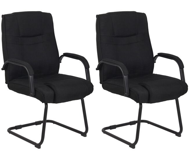 Set de 2 sillas cantilever xxl attila en tela negro/negro 67x60x104 cm