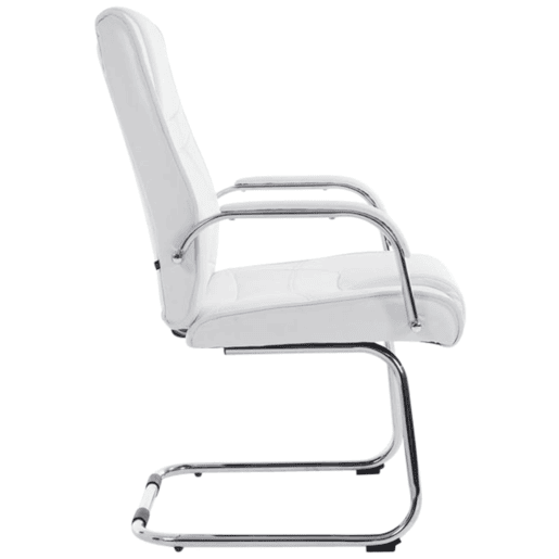 Set de 2 sillas cantilever XXL Attila en polipiel Simil cuero Blanco 67X60X104 cm Set de 2 sillas cantilever XXL Attila en polipiel Simil cuero Blanco 67X60X104 cm