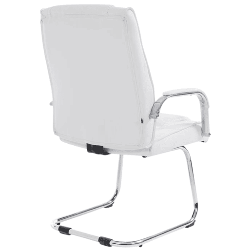 Set de 2 sillas cantilever XXL Attila en polipiel Simil cuero Blanco 67X60X104 cm Set de 2 sillas cantilever XXL Attila en polipiel Simil cuero Blanco 67X60X104 cm