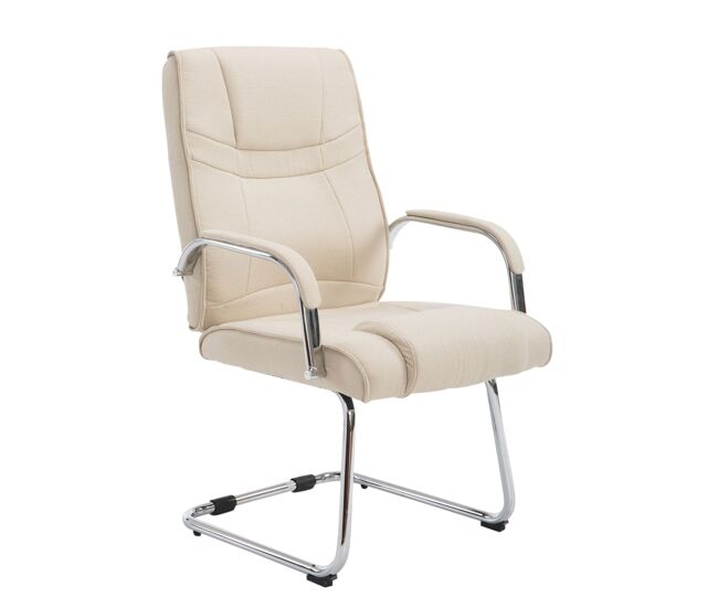 Silla cantiléver xxl attila tapizada en tela crema 67x60x104 cm
