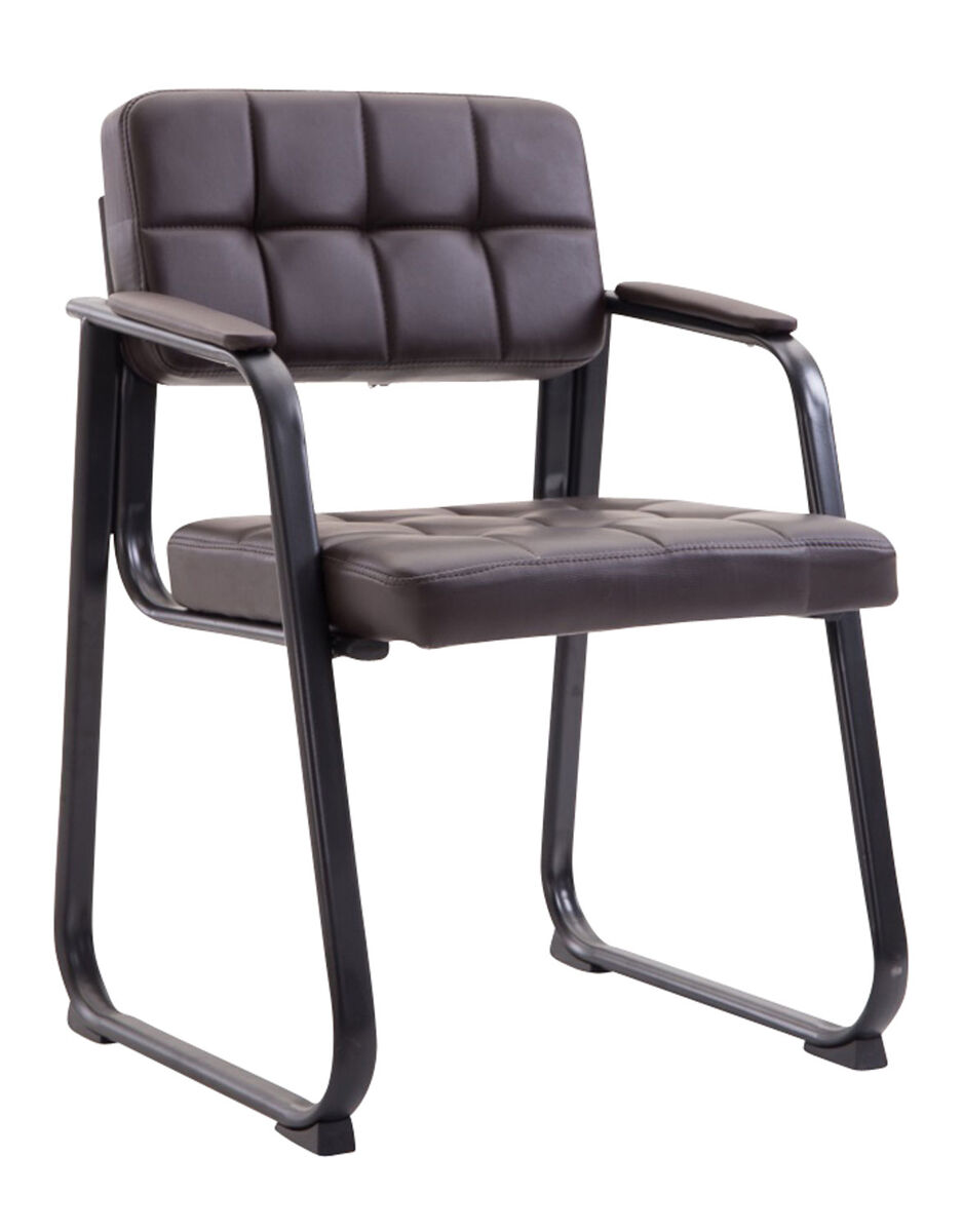 Silla para visitas canada b simil cuero marrón 58x59x84 cm