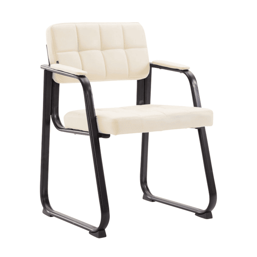 Silla Para Visitas Canada B Simil cuero Crema 58X59X84 cm