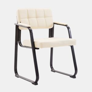 Silla Para Visitas Canada B Simil cuero Crema 58X59X84 cm