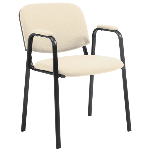 Silla Apilable de Conferencia Ken Pro de Tela Crema 55X53X79 cm