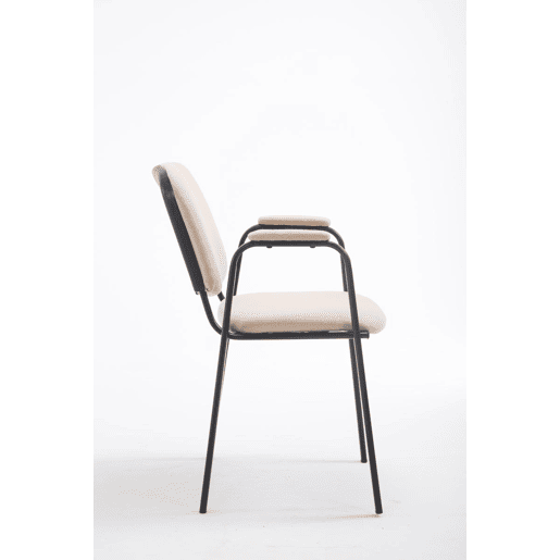 Silla Apilable de Conferencia Ken Pro de Tela Crema 55X53X79 cm
