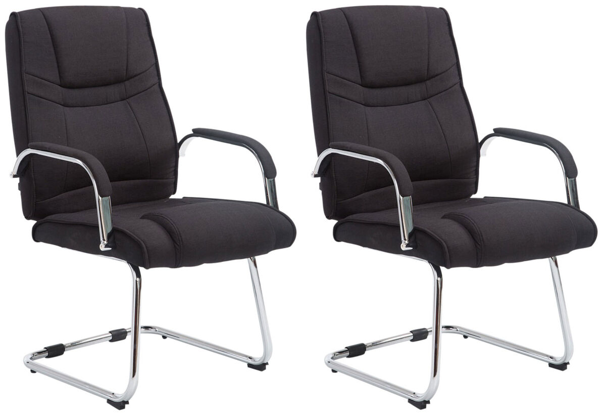 Set de 2 sillas cantilever xxl attila en tela negro 67x60x104 cm