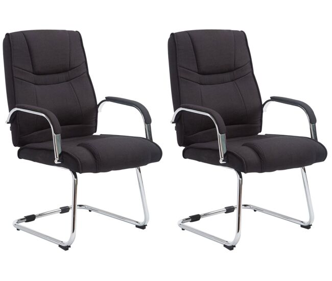 Set de 2 sillas cantilever xxl attila en tela negro 67x60x104 cm