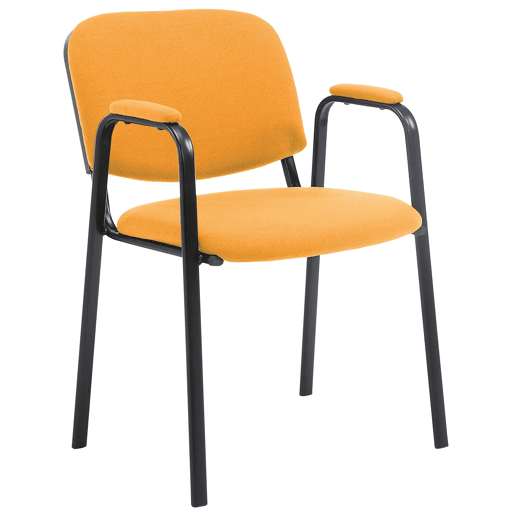 Silla Apilable de Conferencia Ken Pro de Tela Naranja 55X53X79 cm