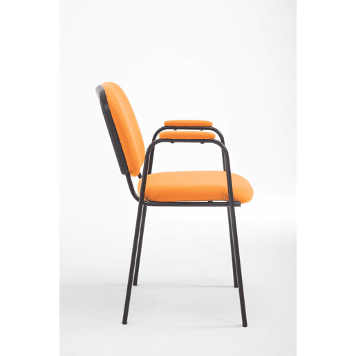 Silla Apilable de Conferencia Ken Pro de Tela Naranja 55X53X79 cm