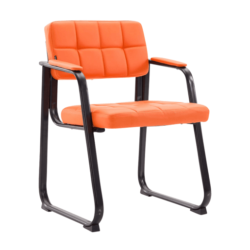 Silla Para Visitas Canada B Simil cuero Naranja 58X59X84 cm