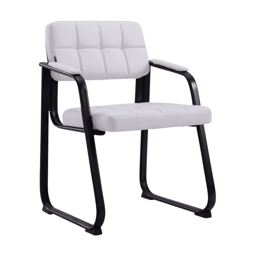 Silla Para Visitas Canada B Simil cuero Blanco 58X59X84 cm