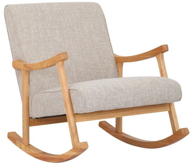 Mecedora morelia en tela crema 92x67x82 cm