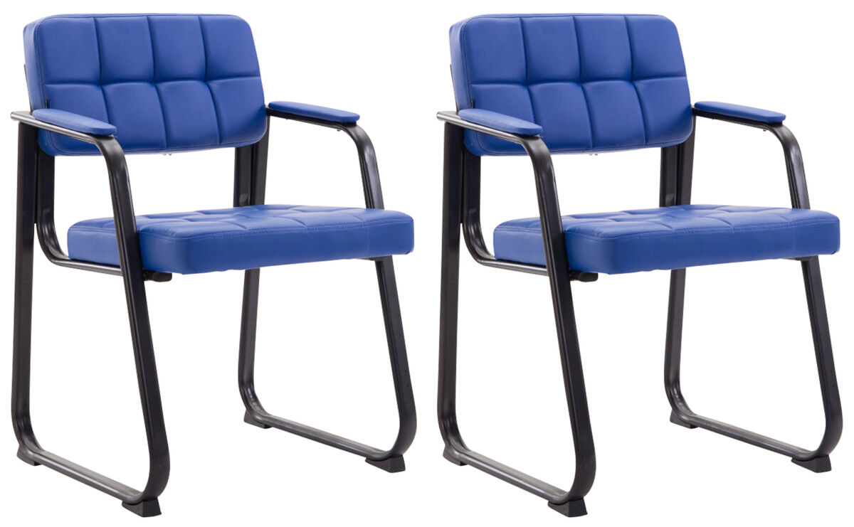 Set de 2 sillas de conferencia canada b simil cuero azul 58x59x84 cm