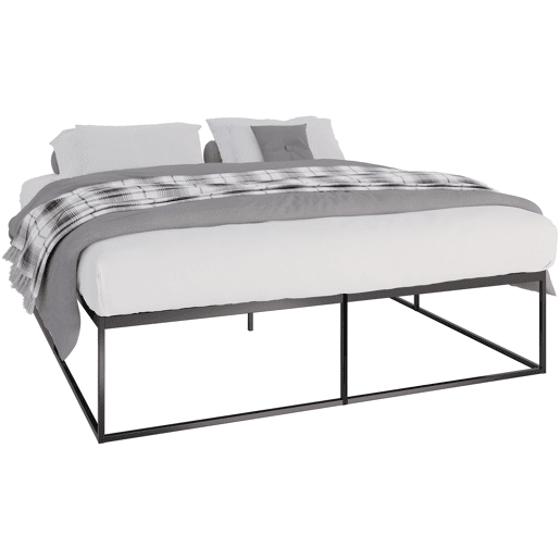 Cama de metal Scala Negro 205.5X185.5X46.5 cm
