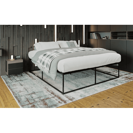 Cama de metal Scala Negro 205.5X185.5X46.5 cm