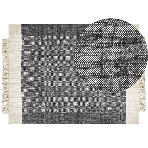 Tapete ATLANTI Preto 160 x 230 cm Lã