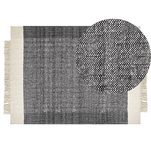 Tapete ATLANTI Preto 140 x 200 cm Lã