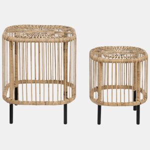 Conjunto de 2 mesas de centro CESENATICO Rattan Natural