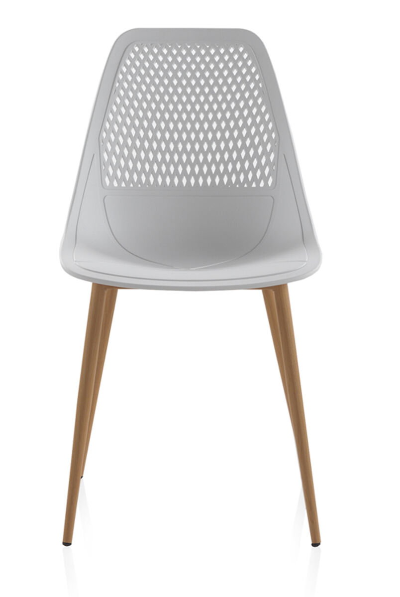 Lote de 4 sillas pp blancas con patas de metal